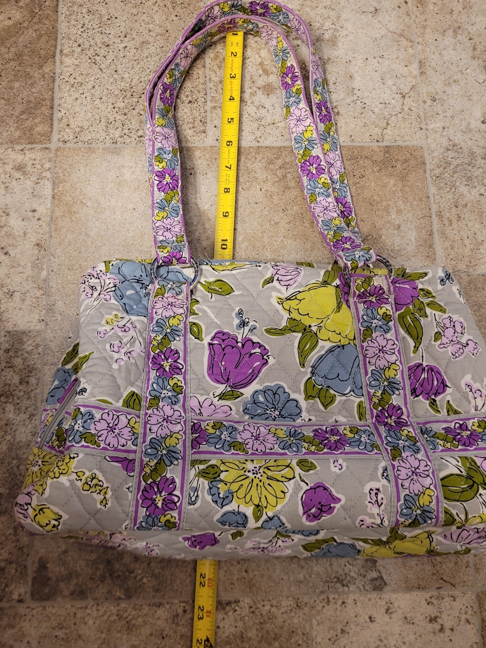 Vera Bradley Retired Pattern "Watercolor" Floral Pattern Tote - Picture 3 of 7